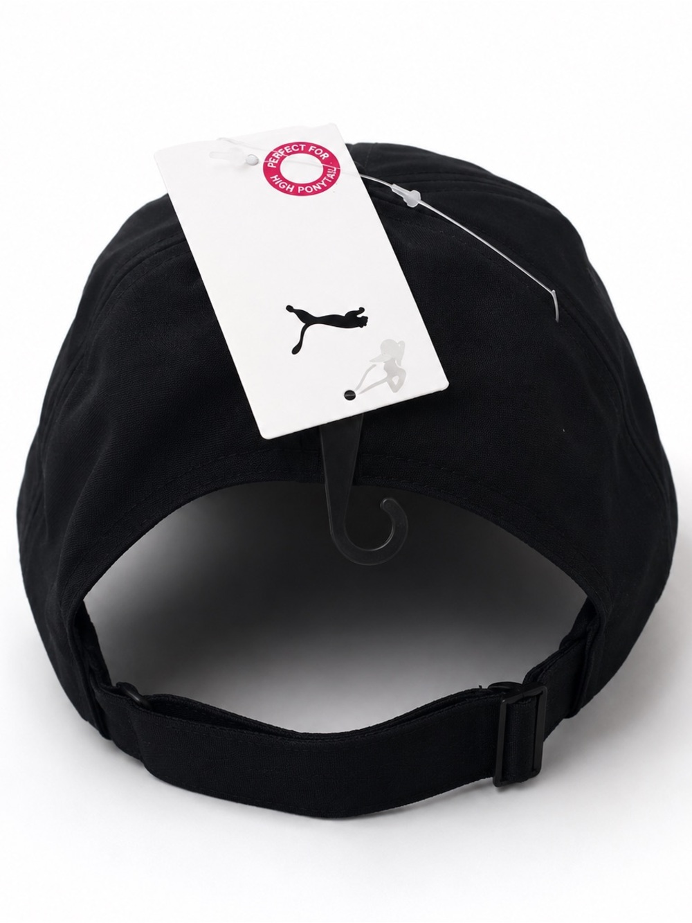 Puma Black Ponytail Baseball Cap with White Logo - Picture 3 of 4